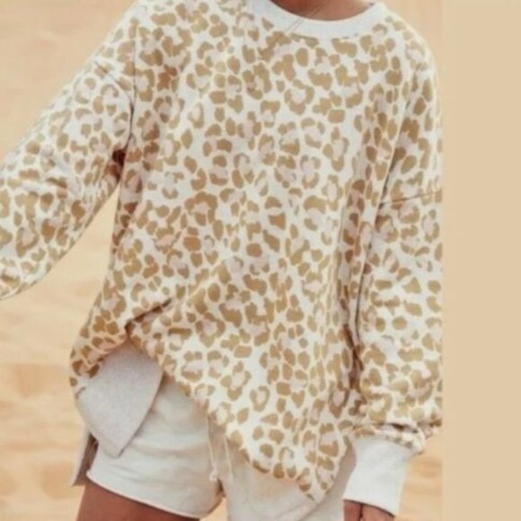 aerie Tops - AERIE Oversized Desert Sweatshirt in Leopard Print